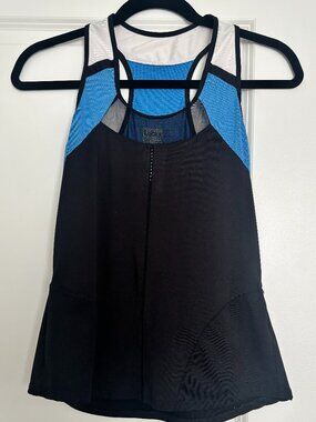 Lucky in Love Tennis Tank Top Black/Blue size M